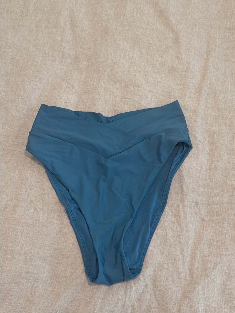 Aerie DARK TEAL crossover high waisted swim bottoms